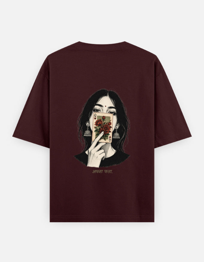 APNA_PATTA_oversized_T-Shirt_maroon_back_print_mockup