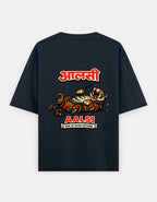 Aalsi_oversized T-Shirt_navyblue_ back_print_mockup