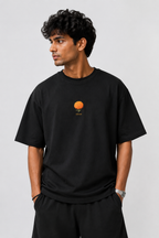 Filhaal_oversized_T-Shirt_black_model_front_print
