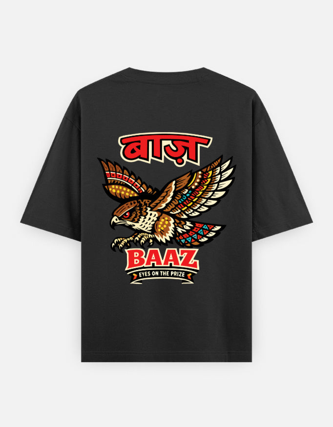 baaz_oversized T-Shirt_black_ back_print_mockup