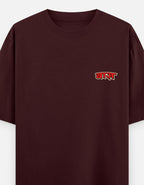 baaz_oversized T-Shirt_maroon_ front_print_mockup
