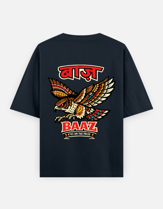 baaz_oversized T-Shirt_navyblue_ back_print_mockup