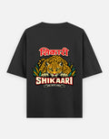 shikaari_oversized T-Shirt_black_ back_print_mockup