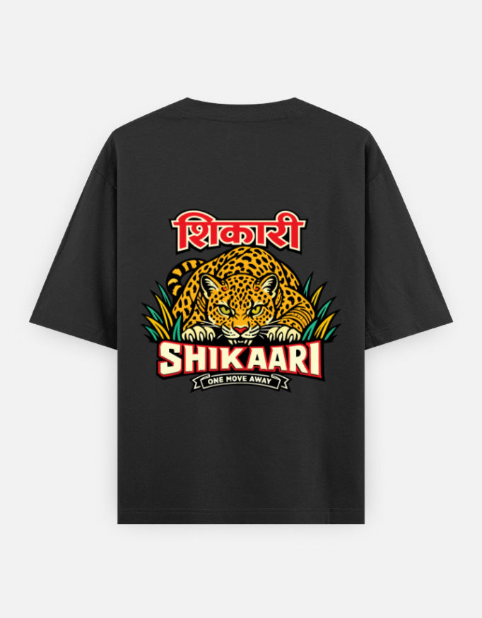 shikaari_oversized T-Shirt_black_ back_print_mockup