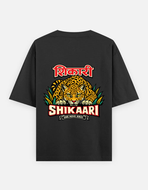 shikaari_oversized T-Shirt_black_ back_print_mockup