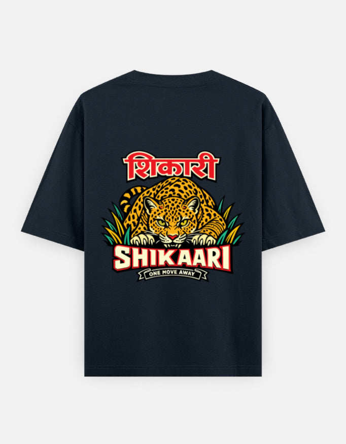 shikaari_oversized T-Shirt_navyblue_ back_print_mockup