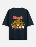shikaari_oversized T-Shirt_navyblue_ back_print_mockup